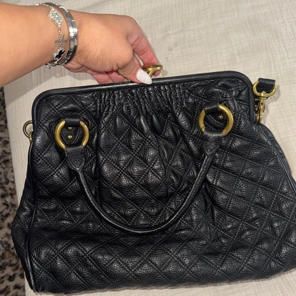 Black Quilted Handbag with Gold Chain MARC JACOBS